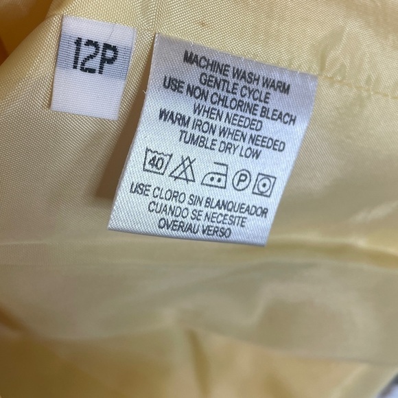 Russ Petite Lemon Yellow Size 12 Tie at Back V Neck - Picture 4 of 8